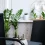 Plantes artificielles au bureau